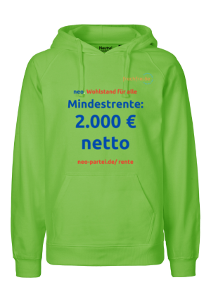 Hoodie Mindestrente 2.000 € netto neo Partei