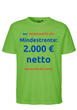 T-Shirt Mindestrente 2.000 € netto limettengrün